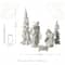Glitzhome® 5-Piece White & Gold Resin Holy Family with Christmas Trees Set